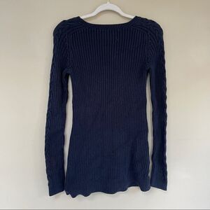 Nautica Navy Cotton Chucky Cable Knit Sweater‎